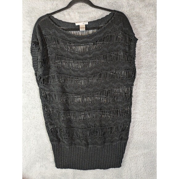 Black Sheer Lace Women's Top Large Rock Punk Witchy Whimsigoth - Picture 2 of 8